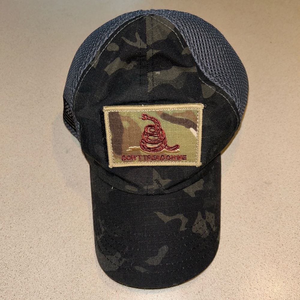 Nine Line Apparel Black Camouflage Hat with Multicam Don’t Tread on Me Patch